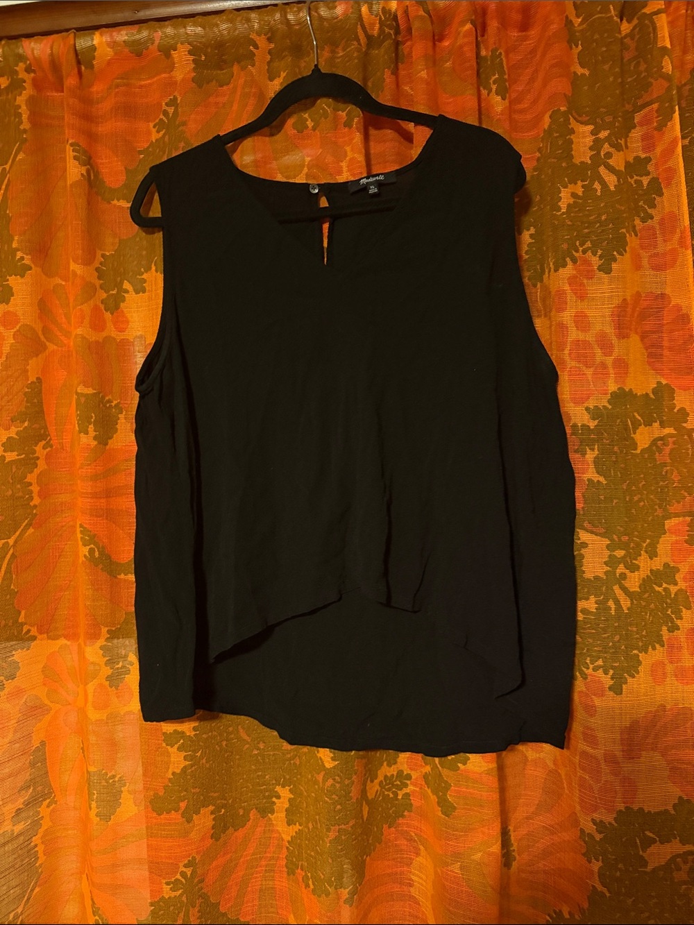 Madewell Black Layered Front Sleeveless Camisole